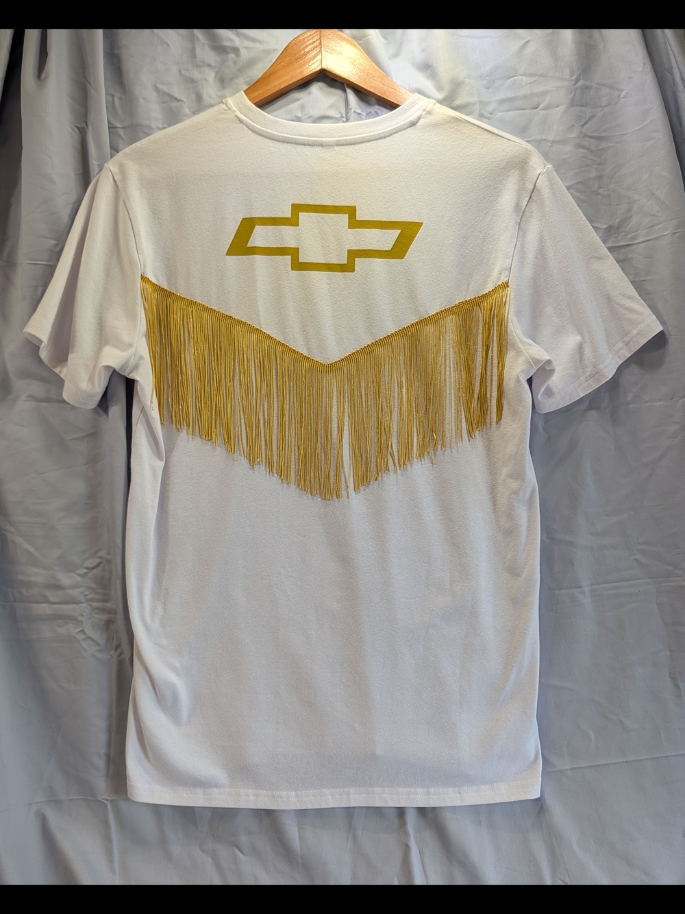 Chevy Ride of Country Music Graphic Tee w/Gold Logo & Fringe Detail size Med